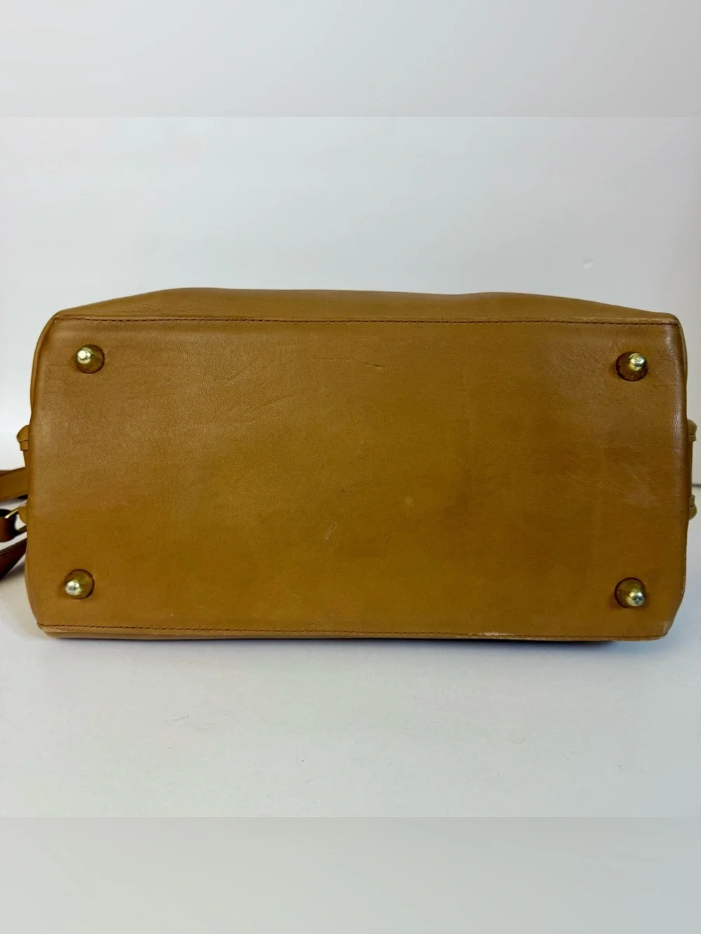 Vintage Coach Baxter Stone Light Tan Leather Satchel Doctor Bag Purse Crossbody
